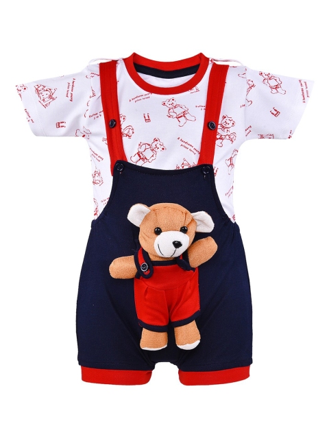

Wish Karo Unisex Kids Navy Blue & White Printed T-shirt with Shorts
