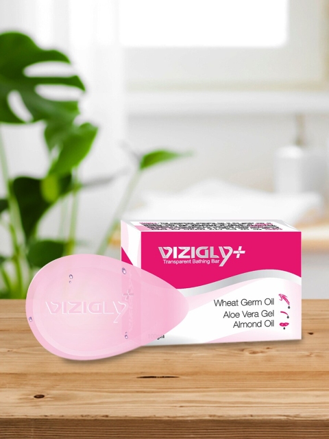 

VIZIGLY PLUS Unisex Pack of 2 Transparent Bathing Soap 100 gm, Pink
