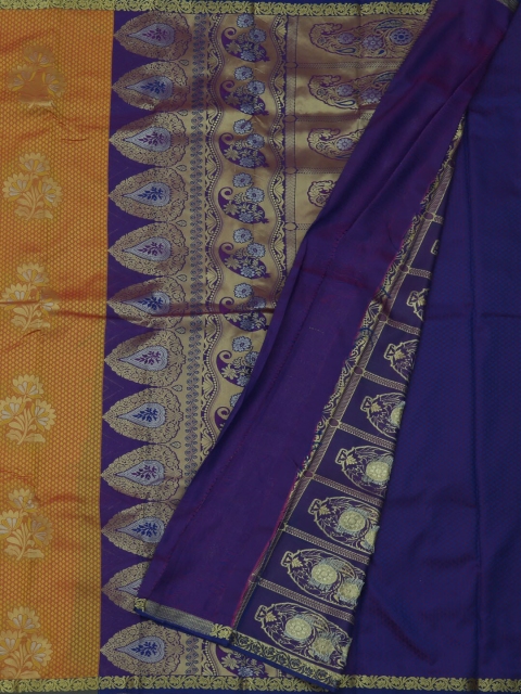 

Pothys Yellow & Blue Art Silk Woven Design Saree