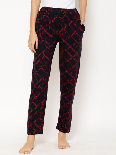 

Floret Women Navy Blue & Red Printed Lounge Pant