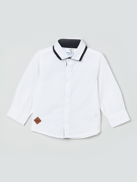 

max Boys White Regular Fit Solid Casual Shirt