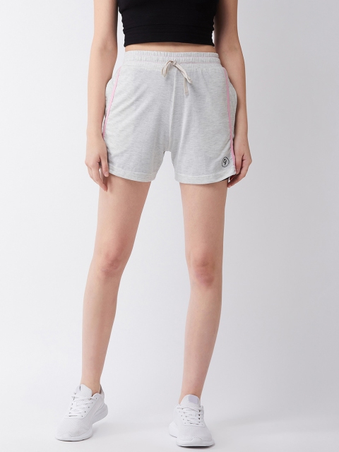 

C9 AIRWEAR Women Grey Melange Solid Slim Fit Hot Pants With Side Stripes