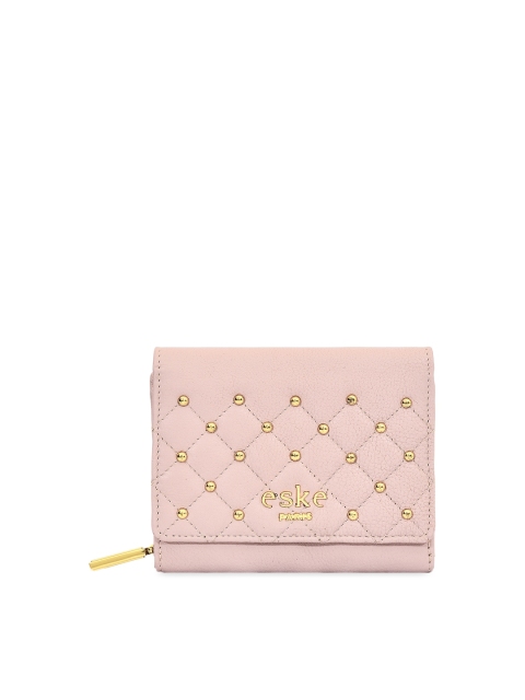 

Eske Women Pink Solid Three Fold Wallet