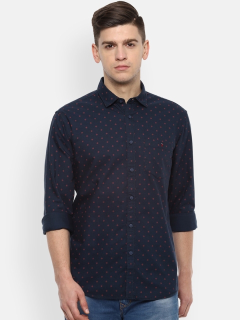 

Louis Philippe Jeans Men Navy Blue Slim Fit Printed Casual Shirt