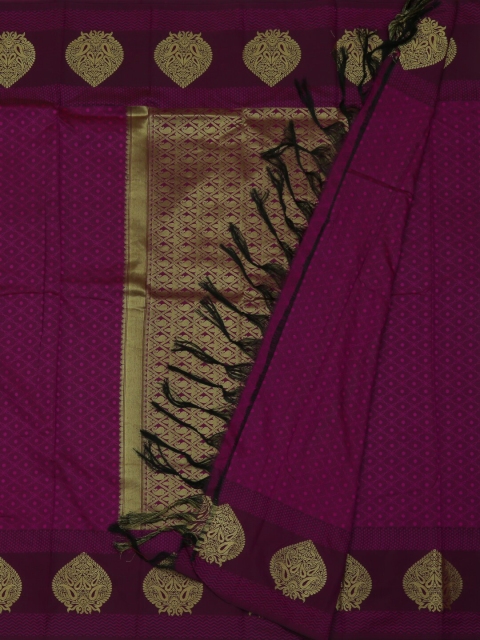 

Pothys Magenta & Gold Art Silk Dyed Saree