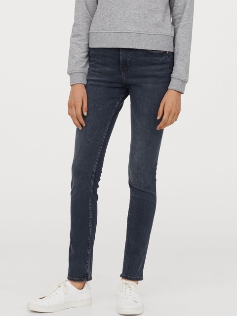 

H&M Women Blue Solid Skinny Regular Jeans