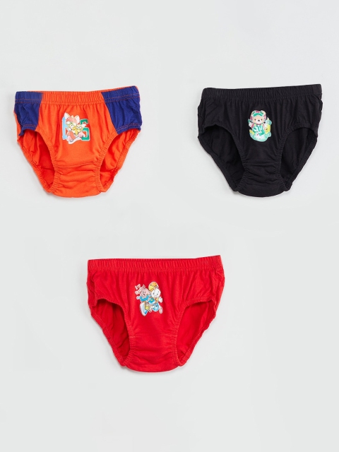 

max Boys Pack of 3 Printed Basic Briefs W18DIN04MULTI, Orange