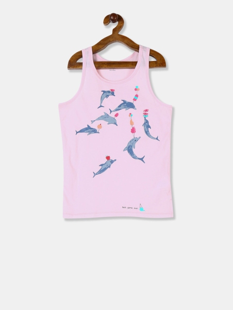 

GAP Girls Pink Printed Round Neck T-shirt