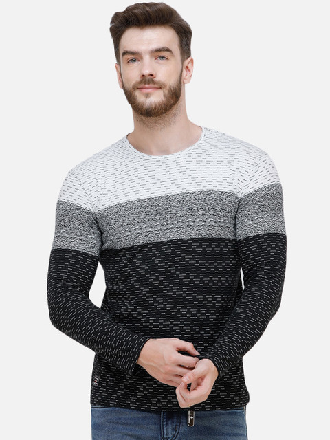 

COLVYNHARRIS JEANS Men Grey & Black Colourblocked Round Neck T-shirt