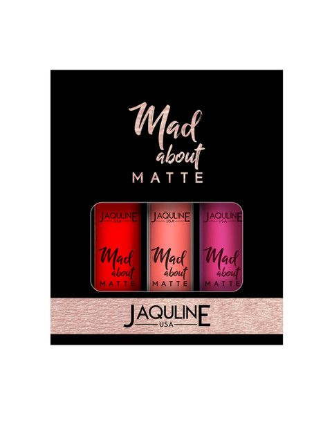 

Jaquline USA Set of 3 Mini Mad About Matte Liquid Lipstick - Glam It Up, Pink