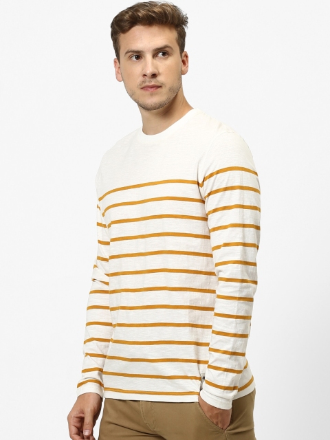 

Celio Men Yellow Striped Round Neck T-shirt