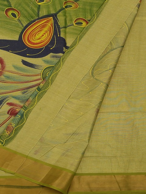 

Pothys Olive Green Printed Pure Cotton Saree