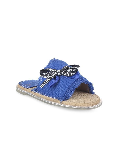 

STEPpings Women Blue Solid Sliders