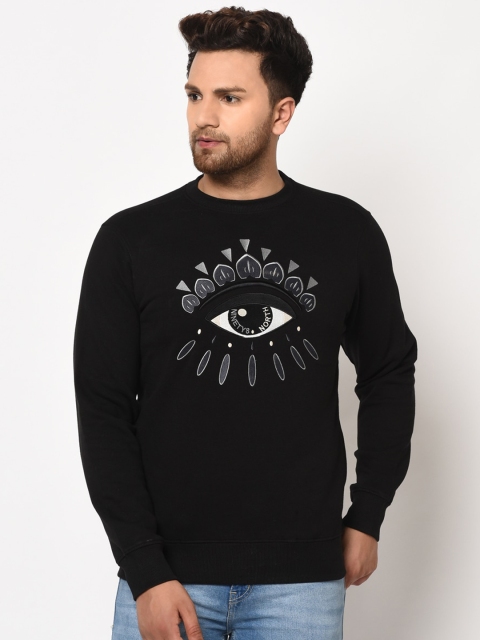 

98 Degree North Men Black Embroidered Sweatshirt