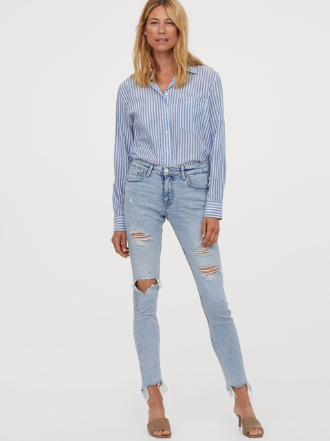 

H&M Women Skinny Regular Ankle Jeans, Blue