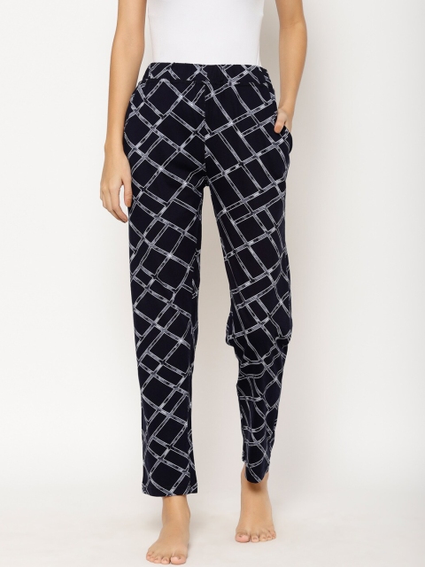 

Floret Women Navy Blue Printed Cotton Lounge Pants