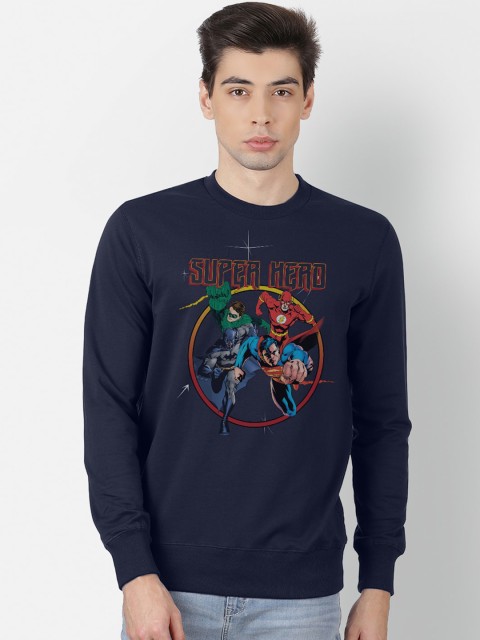 

Free Authority Justice League Print Navy Sweatshirt for Men, Navy blue
