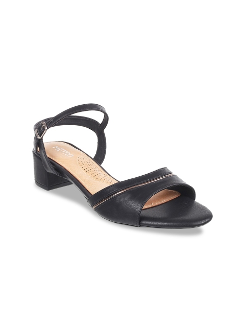 

Metro Women Black Solid Block Heels