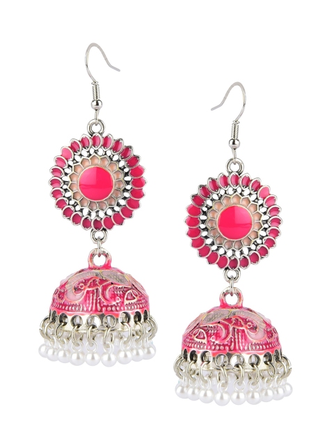 

DESI COLOUR Pink Dome Shaped Jhumkas