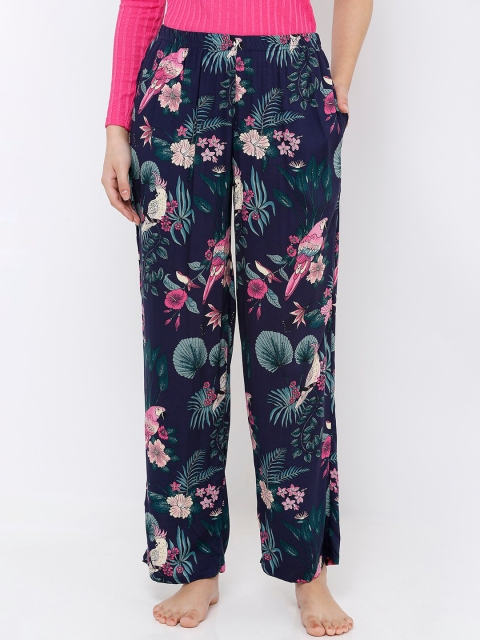 

Heart 2 Heart Women Navy Blue Printed lounge Pants