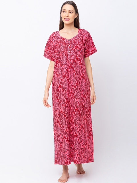 

MomToBe Pink Printed Nightdress