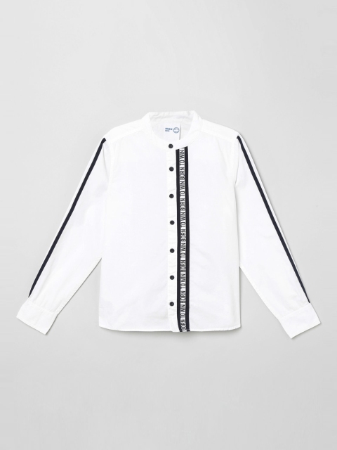

max Boys White Regular Fit Solid Casual Shirt