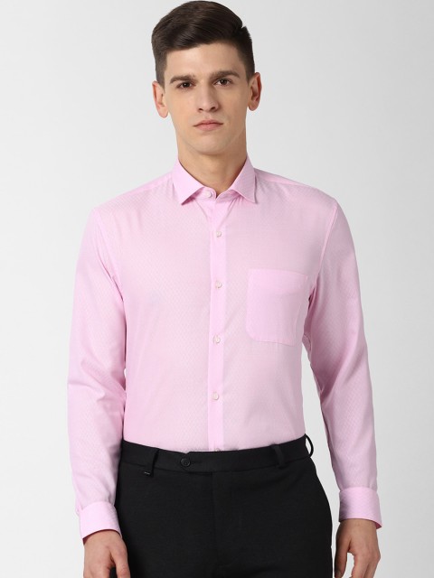 

Peter England Elite Men Pink Regular Fit Self Design Formal Shirt