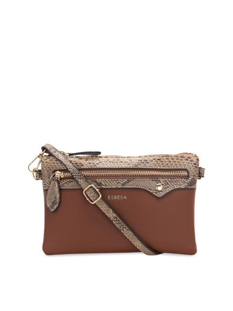 

ESBEDA Brown Snakeskin Printed Sling Bag