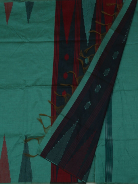 

Pothys Teal Blue Woven Design Jute Silk Saree
