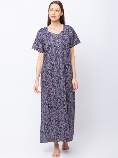 

MomToBe Women Grey Printed Maternity Nightdress 6009regryprntfn
