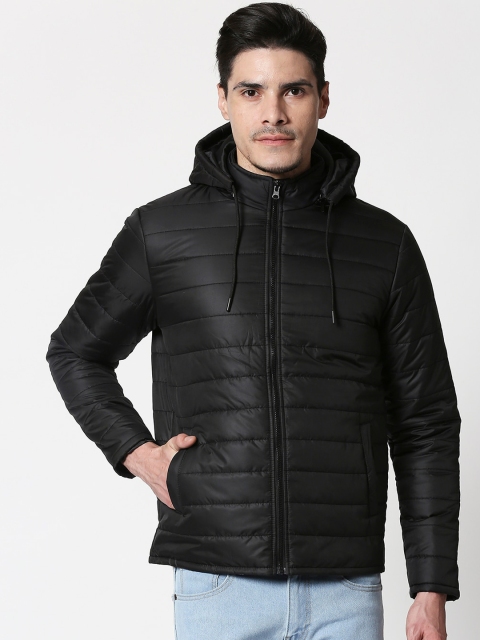 

Bewakoof Men Black Solid Puffer Jacket
