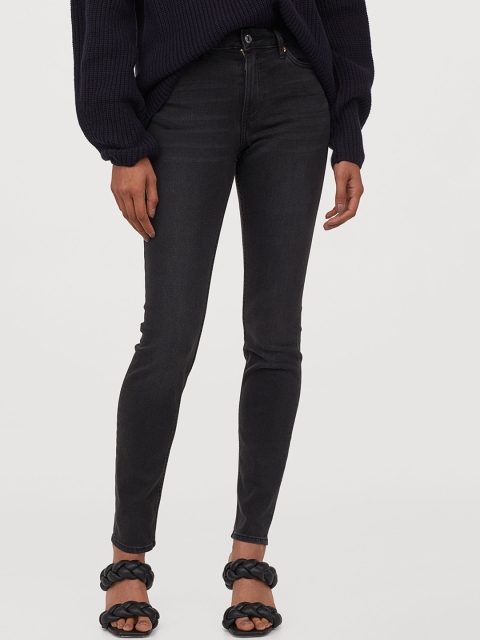 

H&M Women Black Skinny Regular Jeans