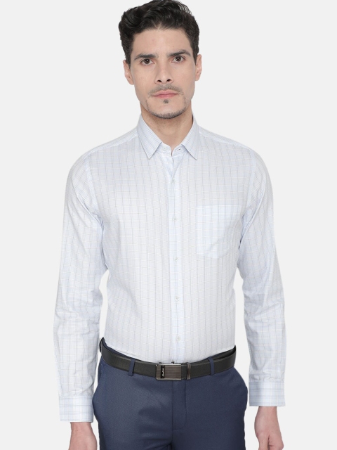 

J Hampstead Men Blue Slim Fit Checked Casual Shirt