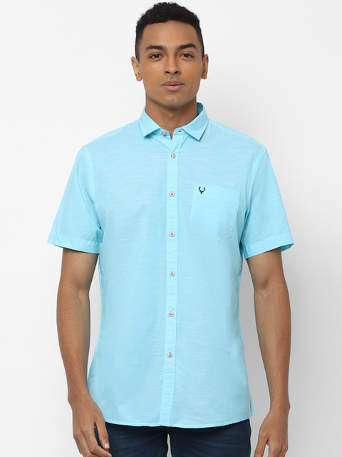

Solly Jeans Co. Men Blue Regular Fit Solid Casual Shirt