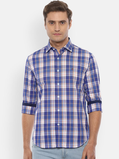 

Louis Philippe Sport Men Blue & Off-White Slim Fit Checked Casual Shirt