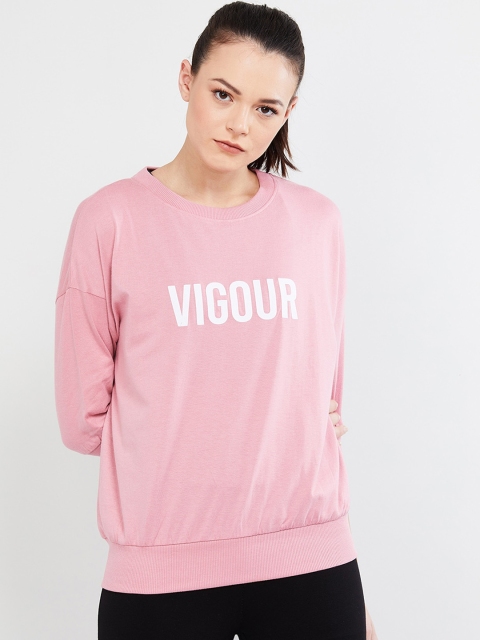 

max Women Pink Printed Sweatshirt