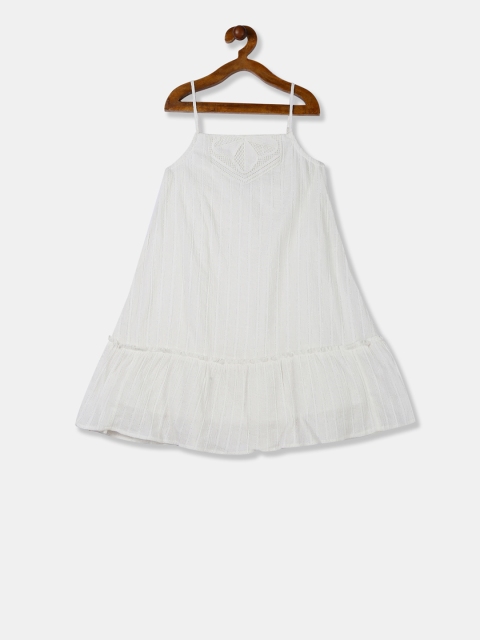 

The Childrens Place Girls White Embroidered A-Line Dress