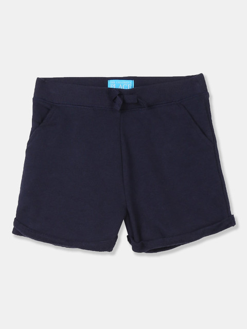 

The Childrens Place Girls Blue Solid Regular Fit Regular Shorts
