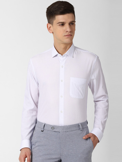 

Peter England Elite Men White & Purple Regular Fit Printed Formal Shirt
