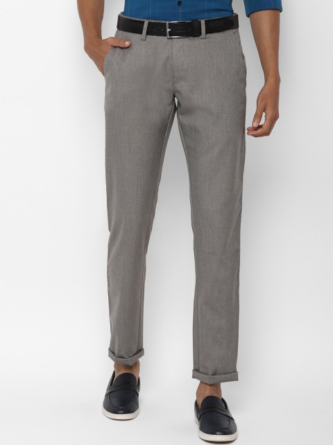 

Allen Solly Men Grey Slim Fit Solid Regular Trousers