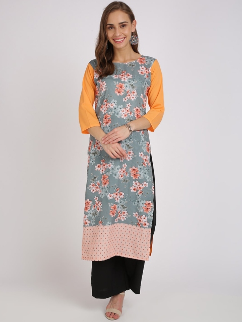 

Florence Women Orange & Grey Printed Kurta with Palazzos