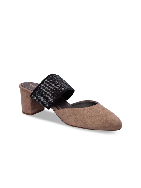 

Inc 5 Women Brown & Black Colourblocked Heeled Mules