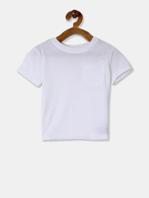 

GAP Boys White Solid Round Neck T-shirt