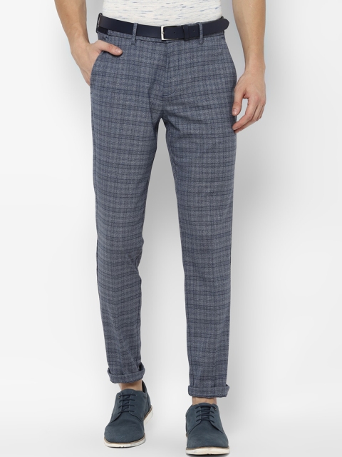 

Allen Solly Men Blue Slim Fit Checked Regular Trousers