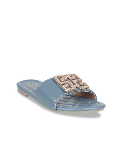 

STEPpings Women Blue Embellished Open Toe Flats