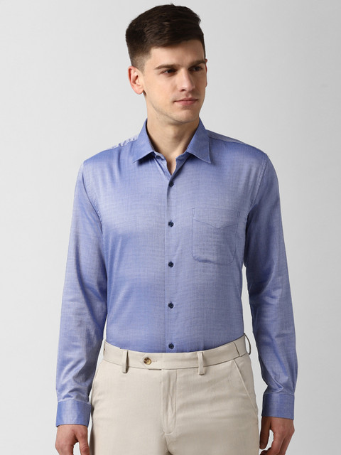 

Peter England Elite Men Blue Regular Fit Printed Formal Shirt