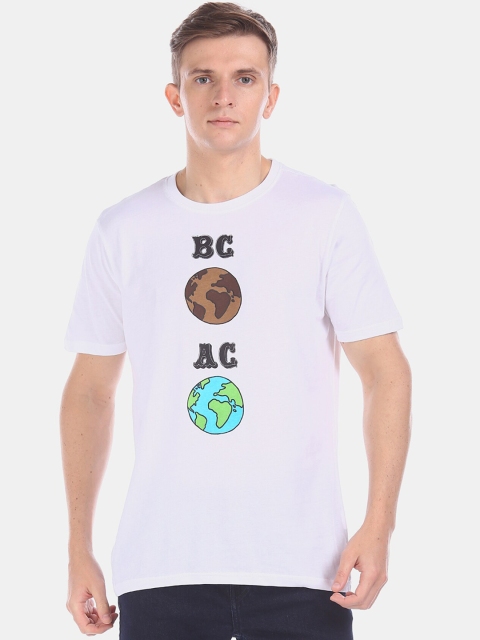 

Colt Men White Printed Round Neck T-shirt