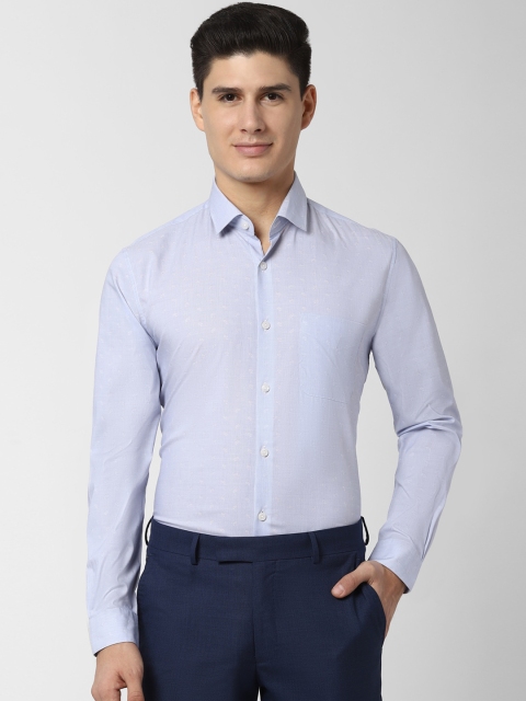 

Peter England Elite Men Blue Regular Fit Checked Formal Shirt