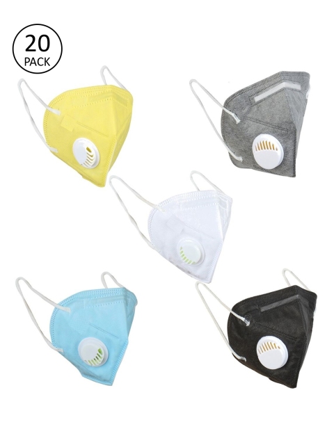 

OOMPH Unisex Pack of 20 Anti-Pollution Reusable 5-Layer Mask, White