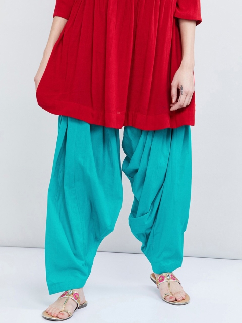 max Women Turquoise Blue Solid Patiala Salwar